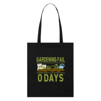 Jardinage Échec Amateur de plantes 0 jours Jardinier - Tote bag bio Stanley/Stella - noir - Devant