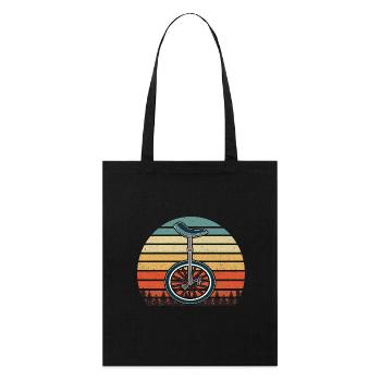 Monocycle équitation Rétro Vintage Unicycle coucher de soleil - Tote bag bio Stanley/Stella - noir - Devant