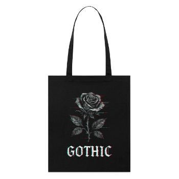 Gothic Rose with Glitch Effect - Stanley/Stella Organic Tote Bag - black - Front