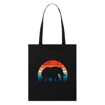 Elefant - Großwild, Stoßzahn, Elfenbein sunset - Stanley/Stella Bio-Stoffbeutel - Schwarz - Vorne