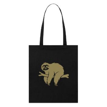 Paresseux minimaliste se relaxant sur une branche - Tote bag bio Stanley/Stella - noir - Devant