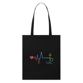 Bong Smoking Pipe Pulse Heartbeat - Stanley/Stella Organic Tote Bag - black - Front
