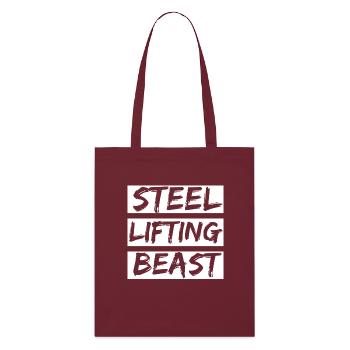 Steel Lifting Beast trainieren Training GYM shirt - Stanley/Stella Bio-Stoffbeutel - Burgunderrot - Vorne