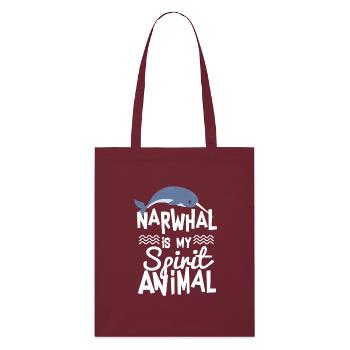 Le narval mignon est mon animal T-shirt d'esprit - Tote bag bio Stanley/Stella - bordeaux - Devant