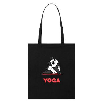 Yoga Panda - entspannen - relaxen- Sport - Stanley/Stella Bio-Stoffbeutel - Schwarz - Vorne