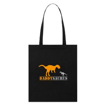 Mann Dinosaurier Papa Vater Papi Daddysaurus Shirt - Stanley/Stella Bio-Stoffbeutel - Schwarz - Vorne
