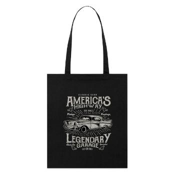 Voiture ancienne Vintage Vintage America Highway - Tote bag bio Stanley/Stella - noir - Devant