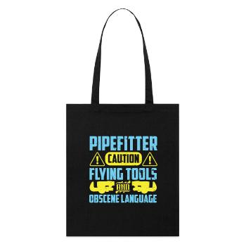 Mise en garde du tuyauteur - Tote bag bio Stanley/Stella - noir - Devant