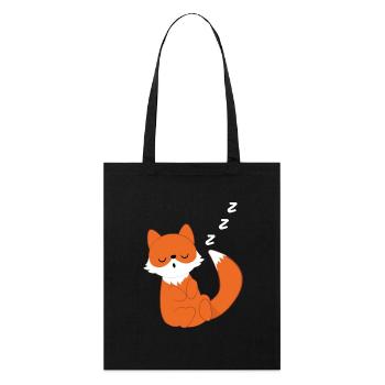 Fuchs - Füchsin - Fuchsliebhaber - Schlafen - Stanley/Stella Bio-Stoffbeutel - Schwarz - Vorne
