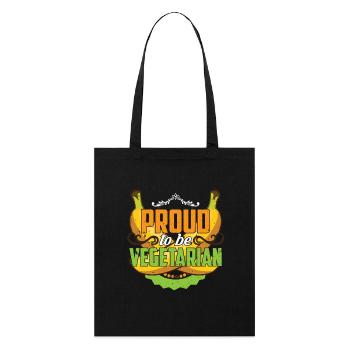 Proud to be Vegetarian - Stanley/Stella Bio-Stoffbeutel - Schwarz - Vorne