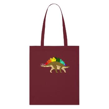 Rainbow Dinosaurs - Stanley/Stella Bio-Stoffbeutel - Burgunderrot - Vorne