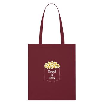 Popcorn süß salzig karamell Kino Tasche - Stanley/Stella Bio-Stoffbeutel - Burgunderrot - Vorne