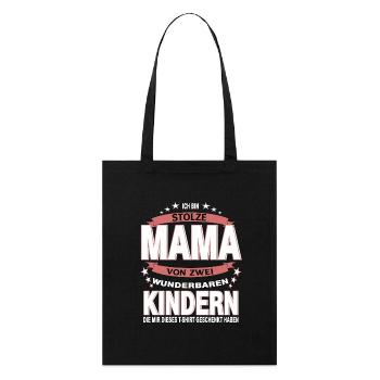 Stolze Mama Geschenkidee für Kinder - Stanley/Stella Bio-Stoffbeutel - Schwarz - Vorne