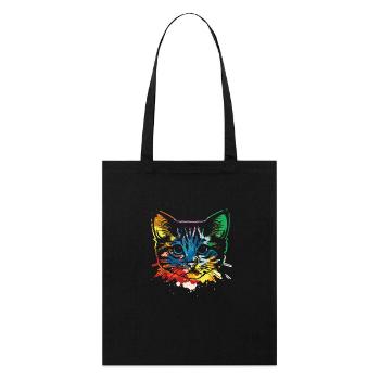 Cat pop art - Stanley/Stella økologisk mulepose - sort - Foran