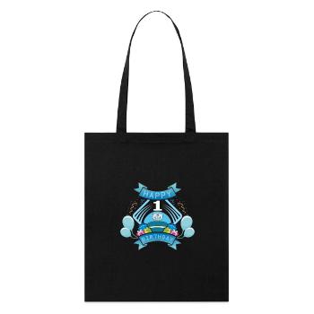 First birthday - Stanley/Stella Organic Tote Bag - black - Front