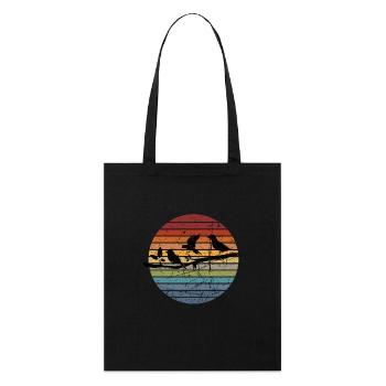 Observation des oiseaux rétro - Tote bag bio Stanley/Stella - noir - Devant