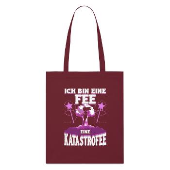 Katastrofee – Chaos mit Feenstaub und Charme - Stanley/Stella Bio-Stoffbeutel - Burgunderrot - Vorne
