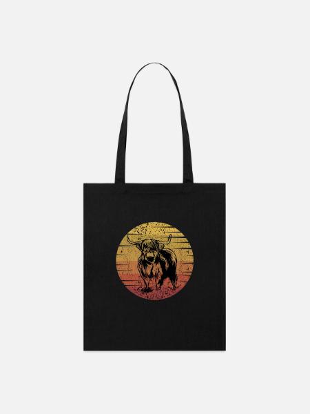 Scottish Highland Cattle - Stanley/Stella Organic Tote Bag - black