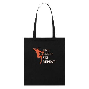 Eat Sleep Ski Repeat - Stanley/Stella Bio-Stoffbeutel - Schwarz - Vorne