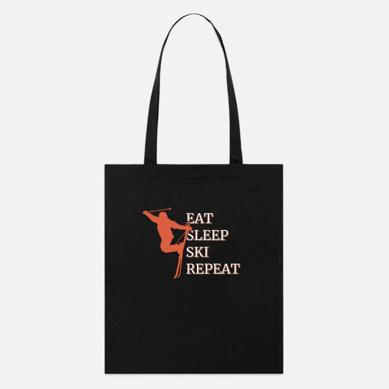 Eat Sleep Ski Repeat - Stanley/Stella Bio-Stoffbeutel - Schwarz