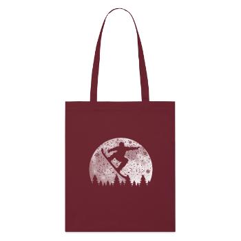Snowboarding - Stanley/Stella Organic Tote Bag - burgundy - Front
