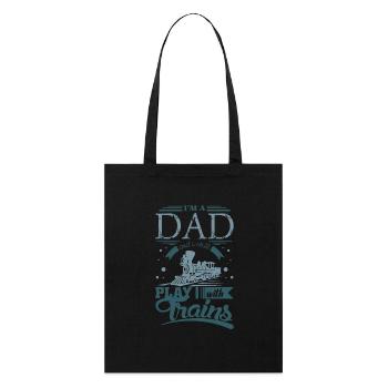 Train miniature Papa - Tote bag bio Stanley/Stella - noir - Devant