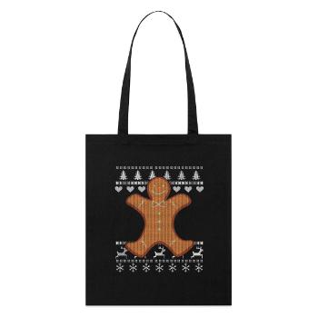 Ugly Christmas Gingerbread - Stanley/Stella Organic Tote Bag - black - Front