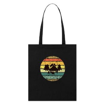 Vintage Retro Camping Camping Tentes - Tote bag bio Stanley/Stella - noir - Devant