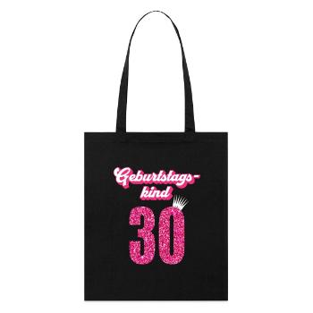 30. Geburtstag 30 Jahre 30er Geburtstagskind - Stanley/Stella Bio-Stoffbeutel - Schwarz - Vorne