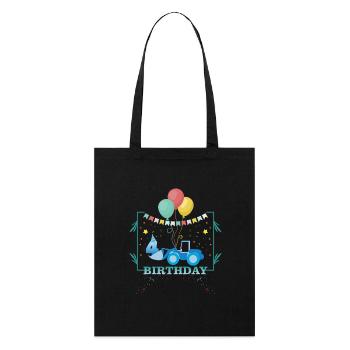 4 anniversaire tracteur - Tote bag bio Stanley/Stella - noir - Devant