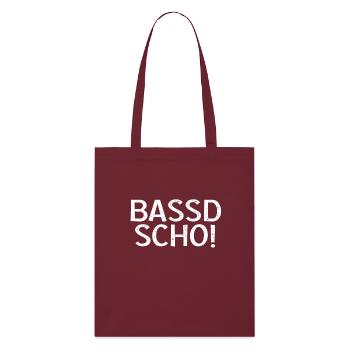 Bassd scho - Stanley/Stella Bio-Stoffbeutel - Burgunderrot - Vorne