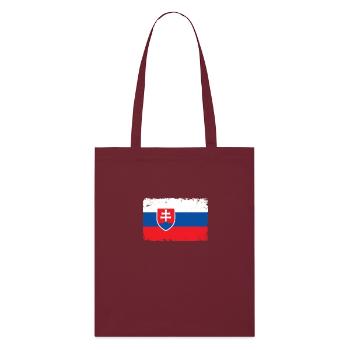 Slowakei Herzschlag Flagge Vintage Slowakei - Stanley/Stella Bio-Stoffbeutel - Burgunderrot - Vorne