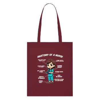 Anatomie d’une infirmière - Tote bag bio Stanley/Stella - bordeaux - Devant