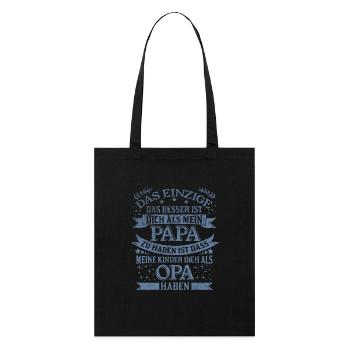 Tolles T-Shirt für Opa und Großvater mit Stolz - Stanley/Stella Bio-Stoffbeutel - Schwarz - Vorne