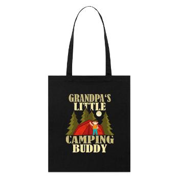 Grandpa's little camping buddy - Stanley/Stella Organic Tote Bag - black - Front
