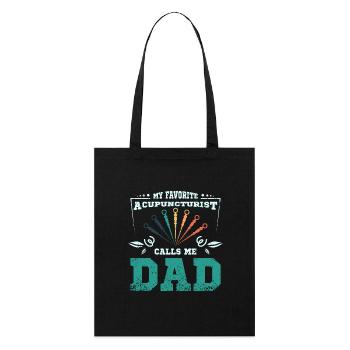 Mon acupuncteur préféré m’appelle papa - Tote bag bio Stanley/Stella - noir - Devant