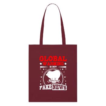 Global warming is not fake newas - Stanley/Stella Bio-Stoffbeutel - Burgunderrot - Vorne