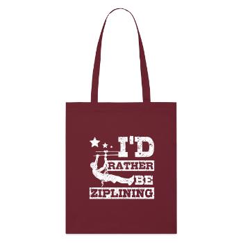 I'd rather be ziplining - Stanley/Stella Bio-Stoffbeutel - Burgunderrot - Vorne