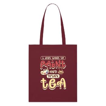 Paint and drink tea - Stanley/Stella Organic Tote Bag - burgundy - Front