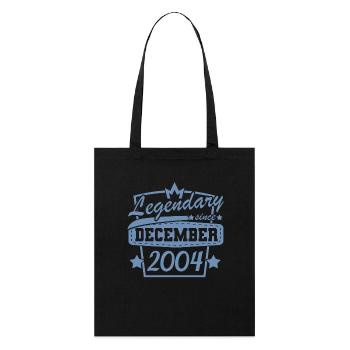 Legendär seit Dezember 2004 Retro Sprüche - Stanley/Stella Bio-Stoffbeutel - Schwarz - Vorne