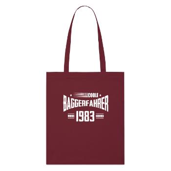 Geburtstag Baggerfahrer Baugeräteführer 1983 - Stanley/Stella Bio-Stoffbeutel - Burgunderrot - Vorne