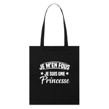 je m'en fou je suis une princesse - Tote bag bio Stanley/Stella - noir - Devant