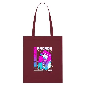 Série Rétro Futuriste : Japonais - Arcade - Tote bag bio Stanley/Stella - bordeaux - Devant