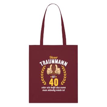 Dieser Traummann ist 40 Jahre 40 Geburtstag - Stanley/Stella Bio-Stoffbeutel - Burgunderrot - Vorne