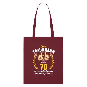 Dieser Traummann ist 70 Jahre 70 Geburtstag - Stanley/Stella Bio-Stoffbeutel - Burgunderrot - Vorne