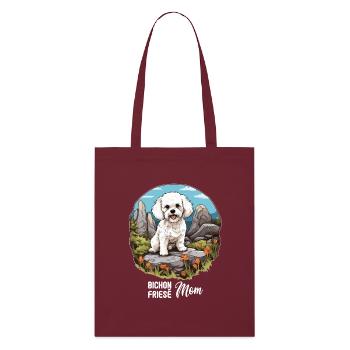 Chien Bichon Friesé - Tote bag bio Stanley/Stella - bordeaux - Devant