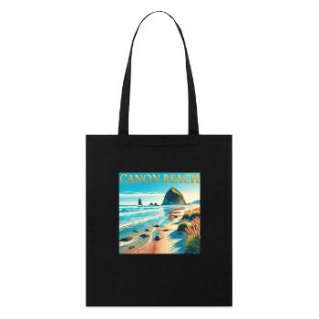 Cannon Beach Oregon Beach vacances Design - Tote bag bio Stanley/Stella - noir - Devant
