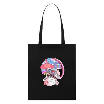 Cute Mushroom Art Psychedelic Astronaut EDM Rave - Stanley/Stella Bio-Stoffbeutel - Schwarz - Vorne