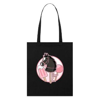 STECKENPFERD - PINK - PFERD AM STIEL - Stanley/Stella Bio-Stoffbeutel - Schwarz - Vorne