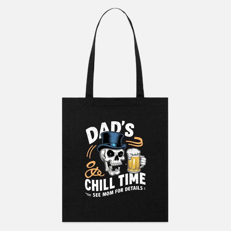Dad S Chill Time - Bier Papa - Stanley/Stella Bio-Stoffbeutel - Schwarz